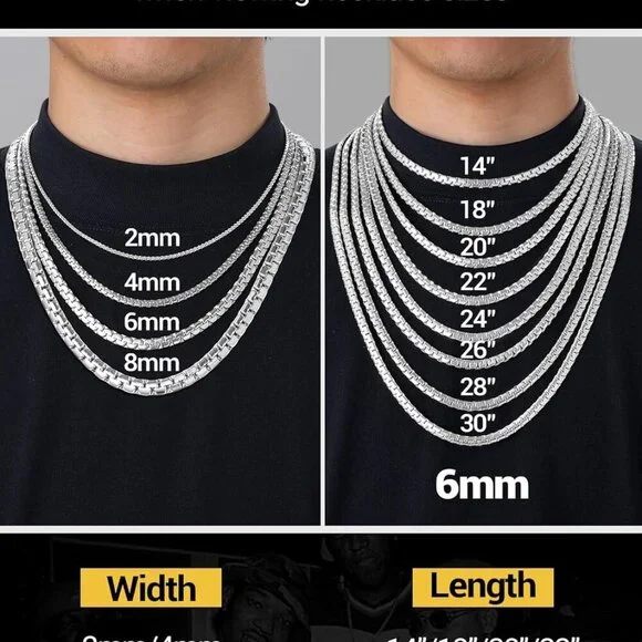 Men's Stainless Steel Chain Necklace 4mm 24 Inch Hypoallergenic Stylish